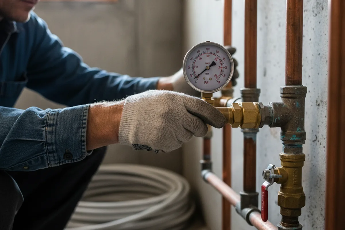Pressure testing a repaired line during Water Line Repair in Oak Park